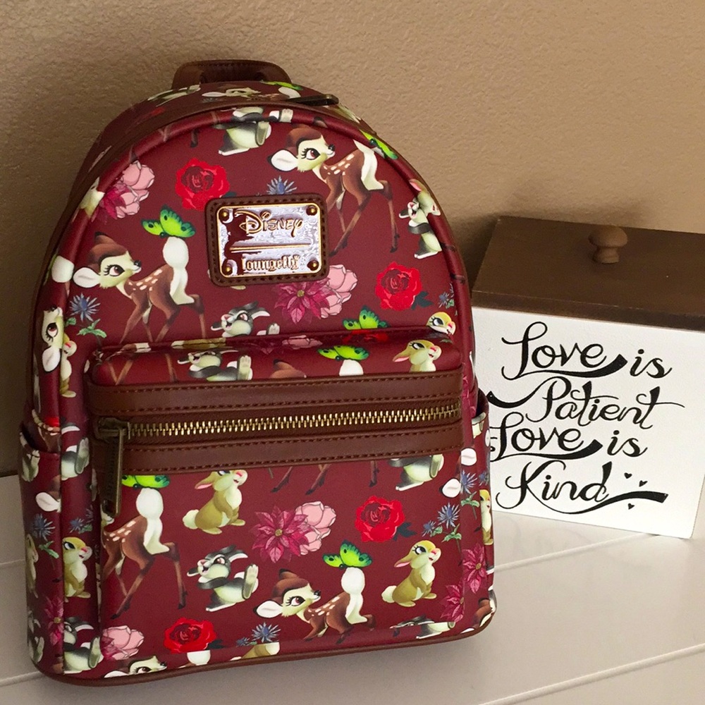 ✨SALE!✨ NWT!🌺 Beautiful Loungefly Bambi Floral Backpack! - Picture 3 of 7